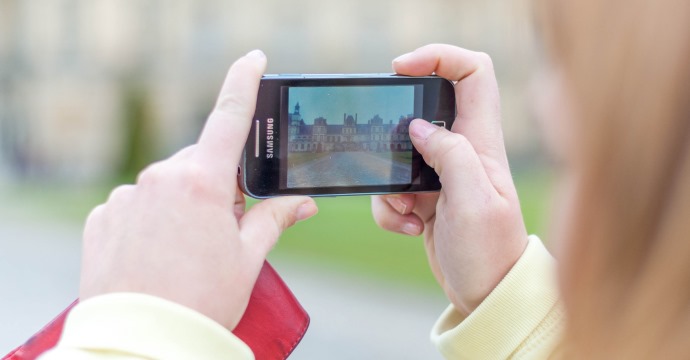 Tourist with mobile