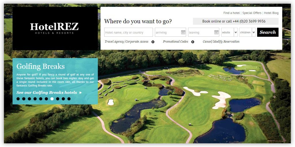 Golfing breaks website banners