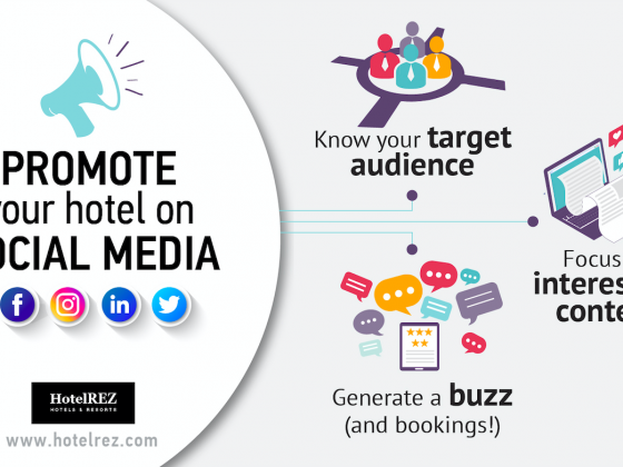 Promote your hotel on social media - infographic