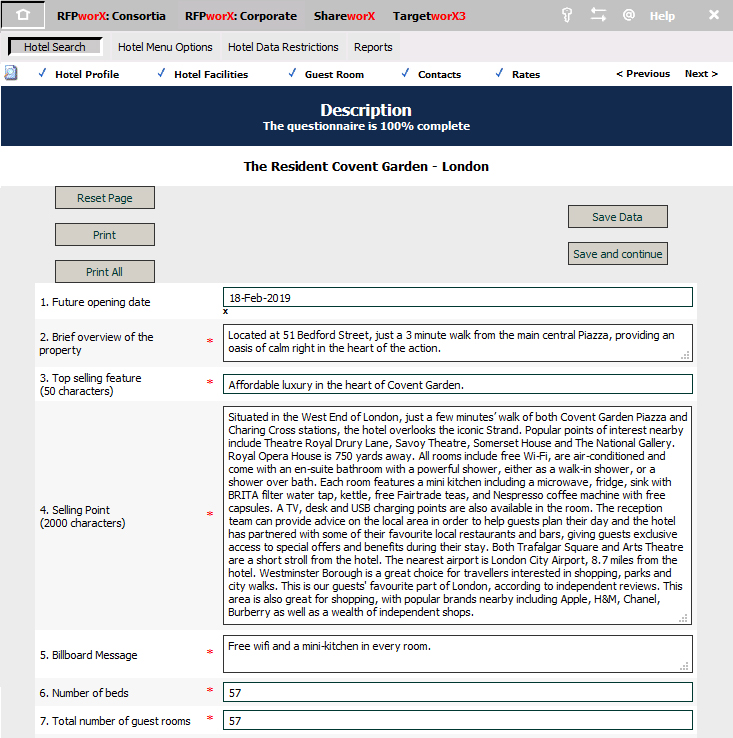 HoteLREZ content managment tool screenshot